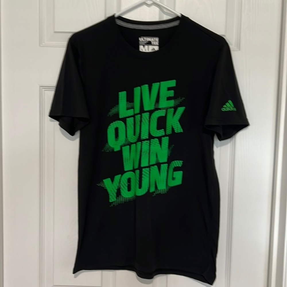 Adidas Ultimate Tee mens black & green teeshirt